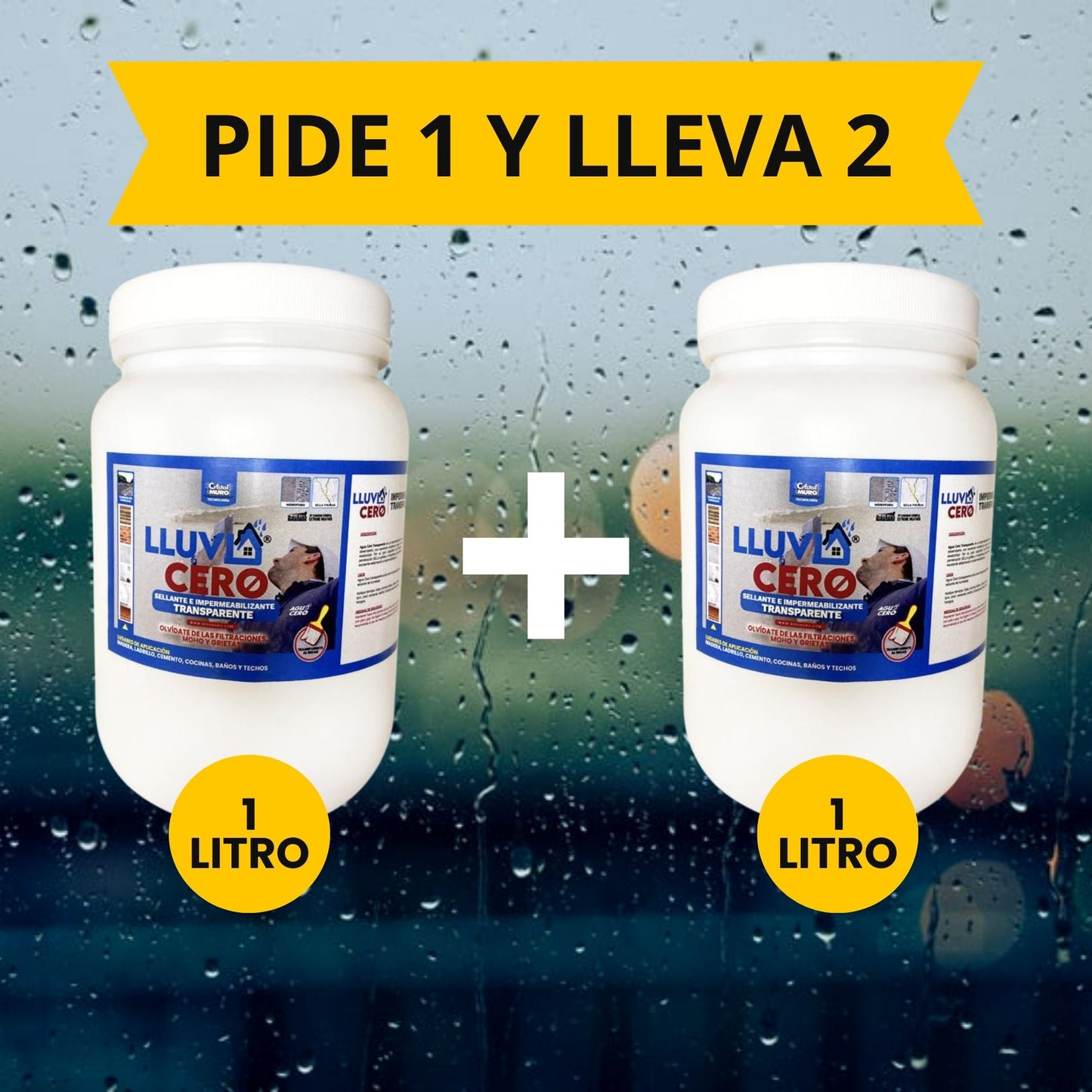 Lluvia Cero de 1 Lt. 🔥GRAN OFERTA COMPRA 1 Y LLEVA 2🔥 | Impermeabilizante Transparente ®