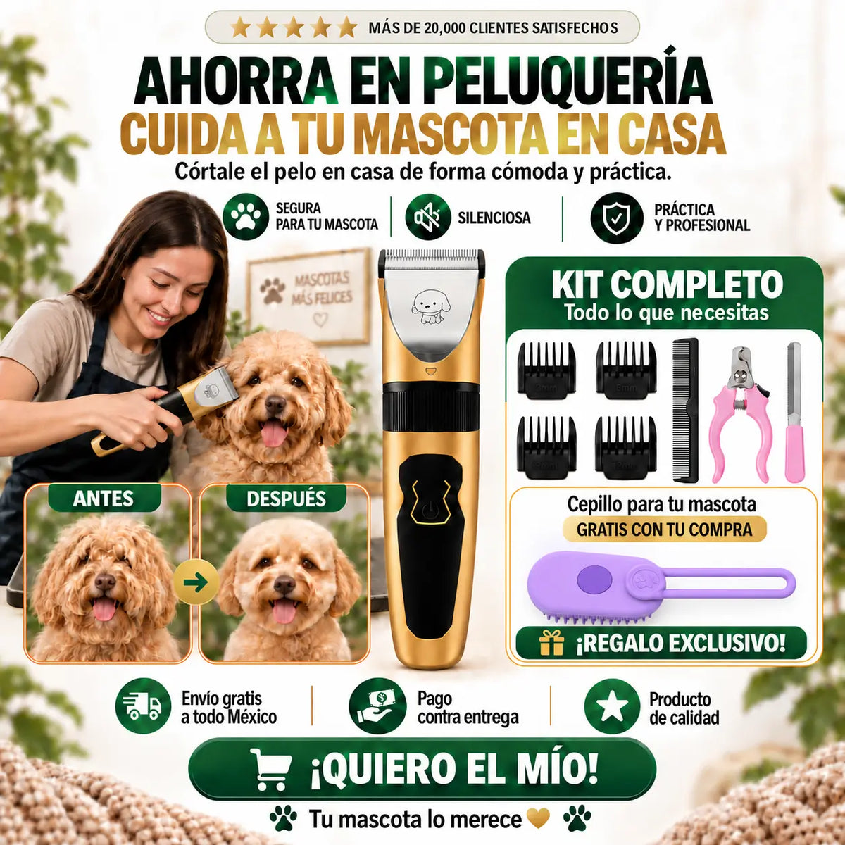 Peluquería para tu mascota desde casa | Kit Completo | CortaPelos IMSPro®