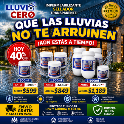 Impermeabilizante Transparente | Adiós Goteras: Protege tu Hogar de la Próxima Lluvia con LLUVIA CERO ®